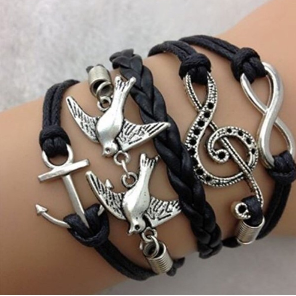 Leather Wrap Charm Bracelet variety - Picture 2 of 7